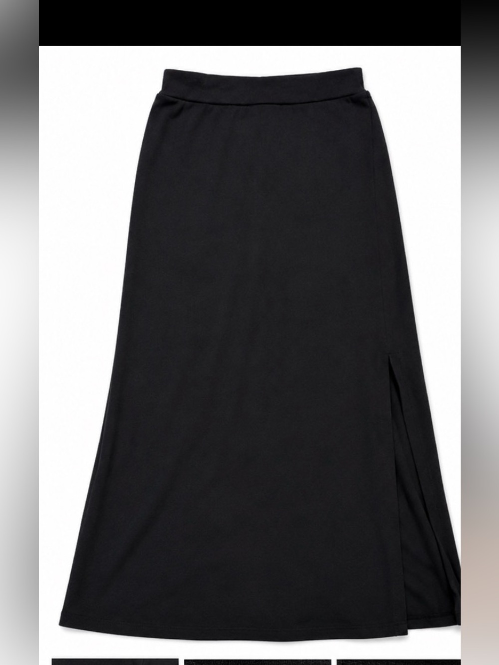Faded Glory Black Maxi Skirt with Side Slit